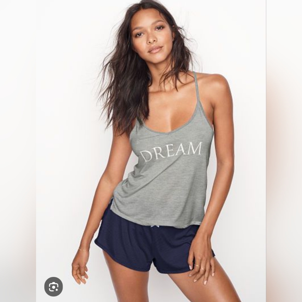 Victoria's Secret Grey "DREAM" Racer back Sleep Tank